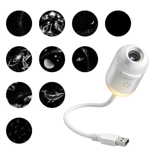 HD Smart Dynamic 5D Holographic Night Light Projector, Galaxy & Ocean Star Projector Lamp, Smart Ambient LED Ceiling Projector for Bedroom, Living Room (1,10 Projection Films)