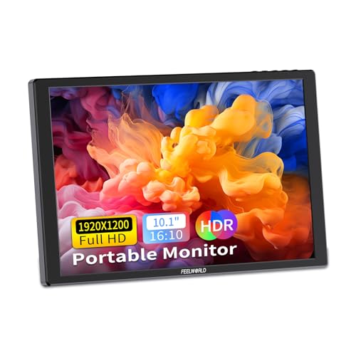 Image of FEELWORLD D10 Touch Screen Portable Monitor,10.1 Inch FHD 1080P HDMI USB-C Second External Monitor for Laptop,Desktop,MacBook,Phones,Tablet,PS5/4,Xbox,Switch,Raspberry Pi Screen with Dual Speake