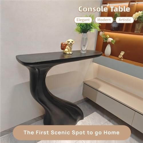 Mesa consola artística moderna blanca de una pieza con gran mesada 4