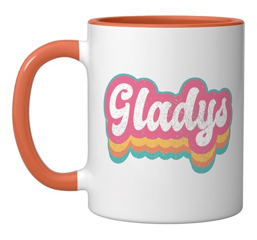 Taza cerámica personalizada vintage 70s 11oz naranja/blanca miniatura 1