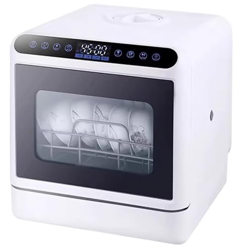 Lavavajillas Portátil con 6 Programas, Tanque De Agua Incorporado De 5 L, Rociador Giratorio De 360 ​​​​°, Control Táctil, Pantalla LED, Adecuado para El Hogar, El Apartamento Y El Dormitorio