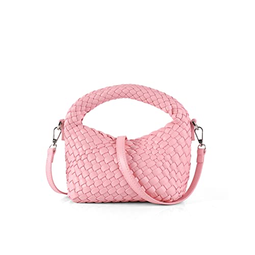 Image of Maydear Woven Purse for Women, Small Top Handle Handbag with Detachable Shoulder Strap, Crossbody Bag