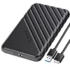 ORICO 2.5 inch External Hard Drive Enclosure USB 3.0 to SATA III for 7mm and 9.5mm SATA HDD SSD Tool Free [UASP Supported] Black (25PW1-U3)