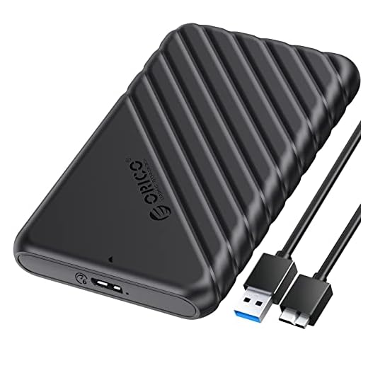 ORICO 2.5 inch External Hard Drive Enclosure USB 3.0 to SATA III for 7mm and 9.5mm SATA HDD SSD Tool Free [UASP Supported] Black (25PW1-U3)