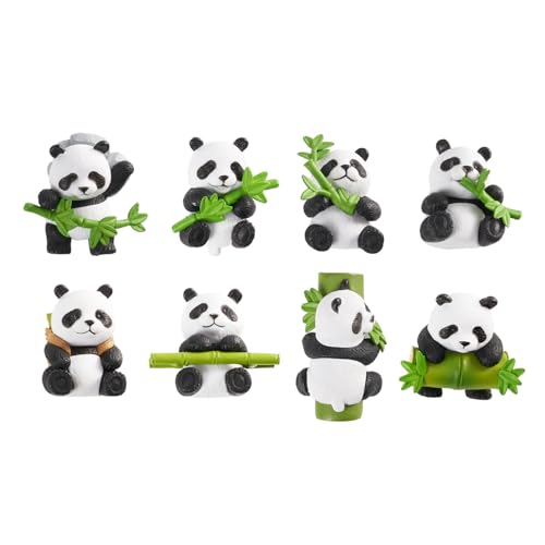 Set de 8 imanes decorativos 3D panda para refrigerador miniatura 1