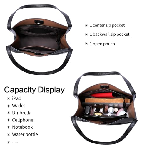 Bolsa tote grande de cuero vegano suave para mujer miniatura 4