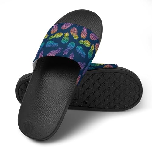 Hawaii Pineapple Slides Shoes Mens Women Slide Sandals Hawaiian Thick Sole Slippers Bathroom Non Slip Beach Shoes Flat Slides3