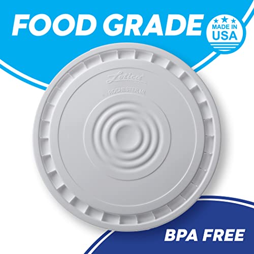 Hudson Exchange Reusable Easy Peel Lid for 3.5, 5, 6, and 7 gal Buckets, HPDE (White, 1 Pack) - Thumbnail 2