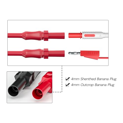 Goupchn Multimeter Automotive Test Leads Kit with Wire Piercing Clip Puncture Probes 4mm Banana Plug Extension Test Cable Set - Thumbnail 5