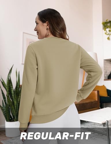 Image of TACVASEN Women's Crewneck Sweatshirt Fleece Lined Sherpa Pullover Winter Shirt Warm Sweaters Long Sleeve Tops