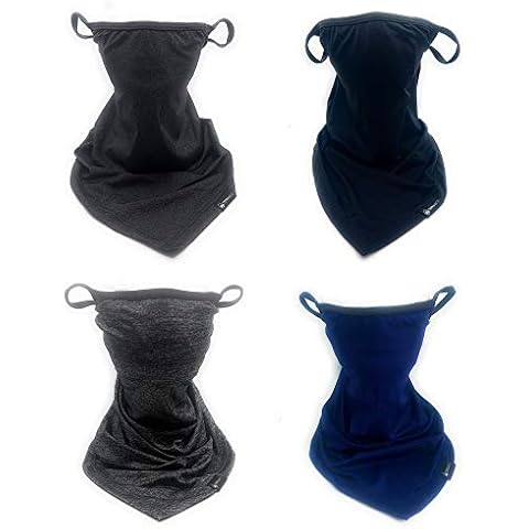 TerraWest 4 Pack Face Scarf with Ear Loops, Neck Gaiter, Sun Protective, Comfortable, Reusable, Washable (Mixed Colours) Cover