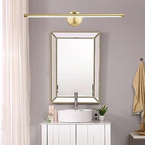 Lámparas de tocador de baño en latón cepillado dorado de diseño lineal moderno 5