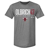 500 LEVEL Lachlan Olbrich Chicago Bulls Elite Men's Premium T-Shirt (Tri Gray, XXX-Large)