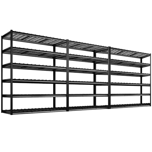 REIBII 60" W Garage Shelving, 3000LBS Storage Shelves, 6 Tier