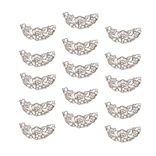Sewacc 2Pcs Brass Filigree Connector Alloy Tiny Semicircular Sector Fan- Shaped Metal Flake Pendant Joiners Links Iron Filigree Embellishments #TOP2