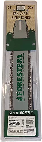 Forester Chainsaw Bar & Chain Combo - 20" Bar 3/8 Pitch, .050 Gauge, 72Dl Semi-Chisel Chain | Arborist Equipment With Low Vibration Chain For Trimming Trees And Underbrush | Fits Many Stihl Models #TOP1