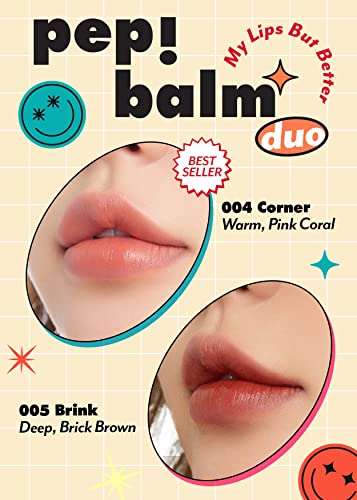 I'm Meme 2-In-1 Multi-Use Lip And Cheek Tint Set - Pep!Balm Duo | With Shea Butter, Gift, Liquid Blush And Lip Paint, Travel-Friendly (004 Corner & 005 Brink) #TOP2