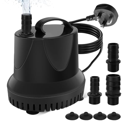 Bomba de agua sumergible con 3 boquillas para pecera, acuario, hidroponía, estanques, estatuas (45 W)
