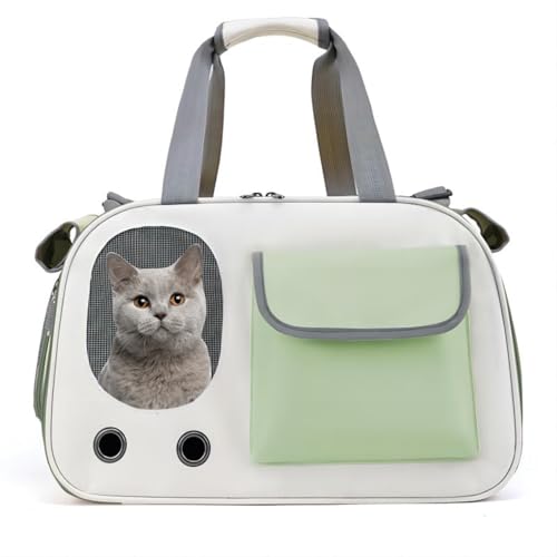 Cat-Travel-Carrier-Soft-Sided-Dog-Carrier-for-Medium-Cats-and-Puppy-up-to-15lbs-Pet-Carrier-with-Locking-Safety-Zippers-Airline-Approved-Travel-Dog-Carrier-Green