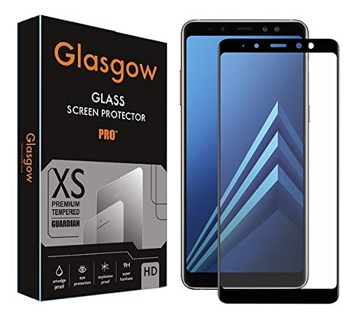 Glasgow Premium Edge to Edge Tempered Glass Screen Protector for Samsung Galaxy A8 Plus 2018 [flexible] [Gorilla] Bubble Free Installation [Screatch proof] [Guard]