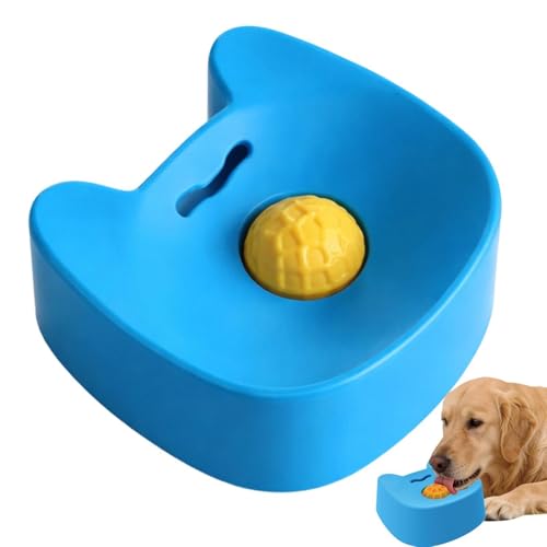Cuenco de lamer para perros | Con bola giratoria de silicona y base antideslizante – Cuenco antiglotón de distribución lenta, para casa, camping, exterior, jardín, animales medianos