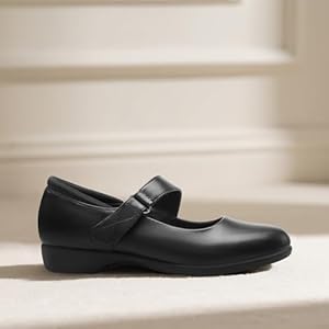 DREAM PAIRS Mary Jane Ballerina's voor dames, met ondersteuning van de voetboog, comfortabele nette schoenen voor werk, kantoor, werk, Bruin, 6.5