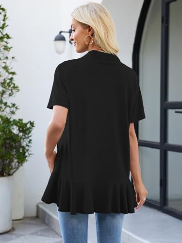 Image of Heymoments Women's Lightweight Open Front Knit Cardigans Short Sleeve Casual Soft Drape Summer Cardigan S-2XL