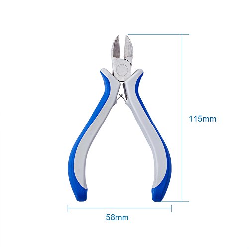 Pandahall 1Pc Carbon-Hardened Steel Ferronickel Side Cutting Chains Memory Wire Cutter Handy Jewelry Cutting Pliers 4.52X2.28 Inch #TOP2