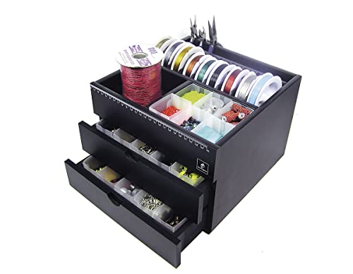 Meuble en bois pour bijoux fantaisie noir parfait sur la coiffeuse de votre chambre