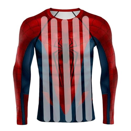 3D Super Hero Close-Fitting Quick-Drying Elastic Sport Cosplay T-Shirt Long Sleeve