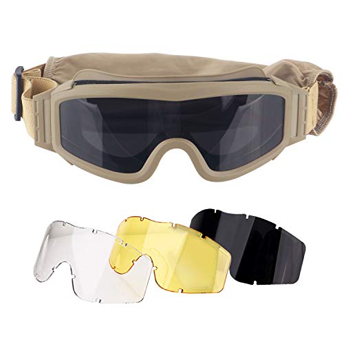 ToopMount Lunette de Protection Coupe-Vent Lunettes de Soleil Résistant Aux Rayures Lunettes pour Homme, Ajustable, UV400 Protection Surlunettes de ProtectionGolf  (Tan) Cover