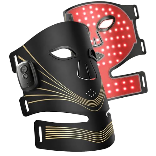 Blanight Red Light Therapy Mask for Face, FDA Cleared LED Face Mask Light Therapy for Wrinkles & Acne, Wireless 4 Modes, Anti Aging Device for Smoother, Clearer Skin with 660nm 850nm Infrared (Black)