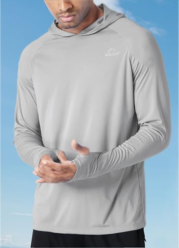 Men's Sun Shirts UPF 50+ Protection Hoodie Rash Guard Shirt SPF UV Shirt Long Sleeve Fishing Outdoor Lightweight