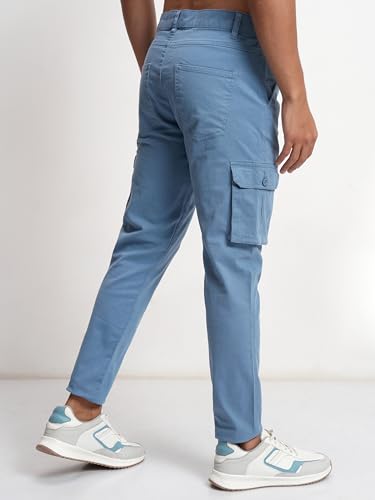 Image of Highlander Men's Tapered Fit Cargo Trousers| Stylish & Comfortable for Casual, Travel & Active Wear | Trouser for Men | Men Trousersn
