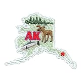 Alaska State Shape Iron On Patch for Jackets,Backpacks,Hats and More