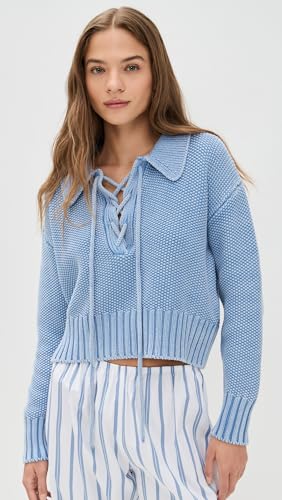 Splendid Women's Roxie Long Sleeve Front Lace Up Sweater2