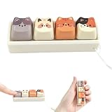 Cute Cat Keyboard Fidget Toy,Crisp Sound,Stress Relief Fidget Clicker Keychain,Creative Keycap Button, for Adults at Work, Travel, Home – Anxiety Relief & Focus Boost (Cat)