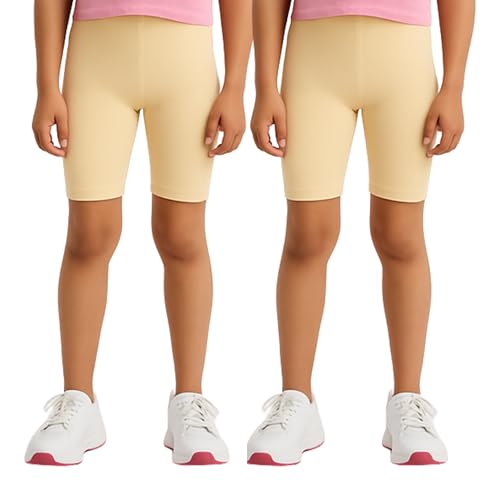 Image of Joe & Joe Shorts for Girls Premium Cotton Lycra Cycling Shorts - Pack of 2 | Inner Shorts for Yoga & Sports & School Uniform.