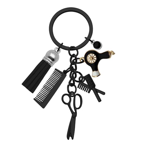 Oubaka Hairdresser Gifts Keychain Hair Stylist Keychain Hairdresser Hair Dryer,