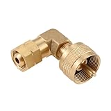 DRELD 1LB Propane Weed Burner Elbow Adapter, with 1LB Fitting and G3/8” - 19 Left Hand Thread Convert Torch...