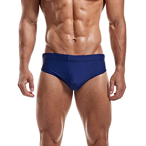 Men Swimwear Swimming Briefs Bikini Boxer Trunks Swimsuits Bathing Suits (Blue, Medium)
