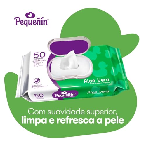 Pequeñín, Lenços Umedecidos, Aloe Vera - 50 unidades