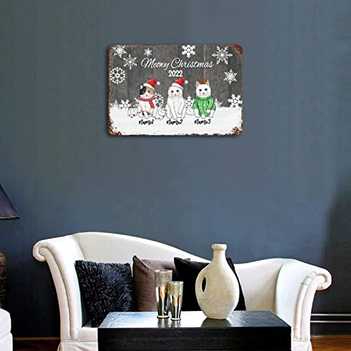 Panneau de Noël personnalisé avec chats de 30,5 x 45,7 cm - 5