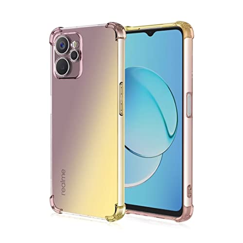 JIAFEI Funda para Realme 9i 5G, Ultra Slim Carcasa Transparente Gradiente de TPU Silicona Blando Compatible para Realme 9i 5G Negro/Oro