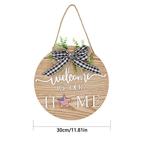 image for Mwfus Interchangeable Welcome Sign,with 13 Pcs Interchangeable Seasona