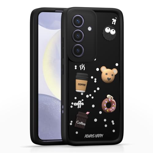 Image of Pikkme Back Cover for Samsung Galaxy S24 5G | Cute Fun Cartoon 3D Bear Silicone Full Body Protection Bumper Cover (Black) | Cute