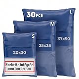Pack de 30 Pochettes d'Envoi Colis Vinted   Enveloppes Plastique d'Expédition Résistantes, Auto Adhésives, Opaques pour Vêtements, Chaussures, Livres   Pack de 30, Idéales pour Vinted (Bleu)