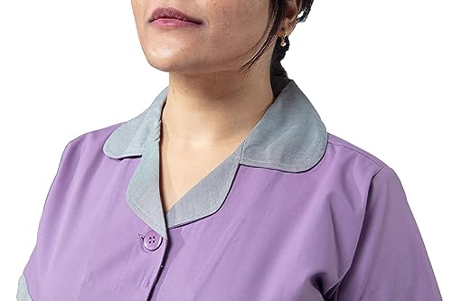 Image of UNIFORM CRAFT Female Nurse Uniform | Hospital Staff, clinics, Home Health, Nurse Uniforms for Women made of Polyester-Cotton (3XL, Lavender & Grey)