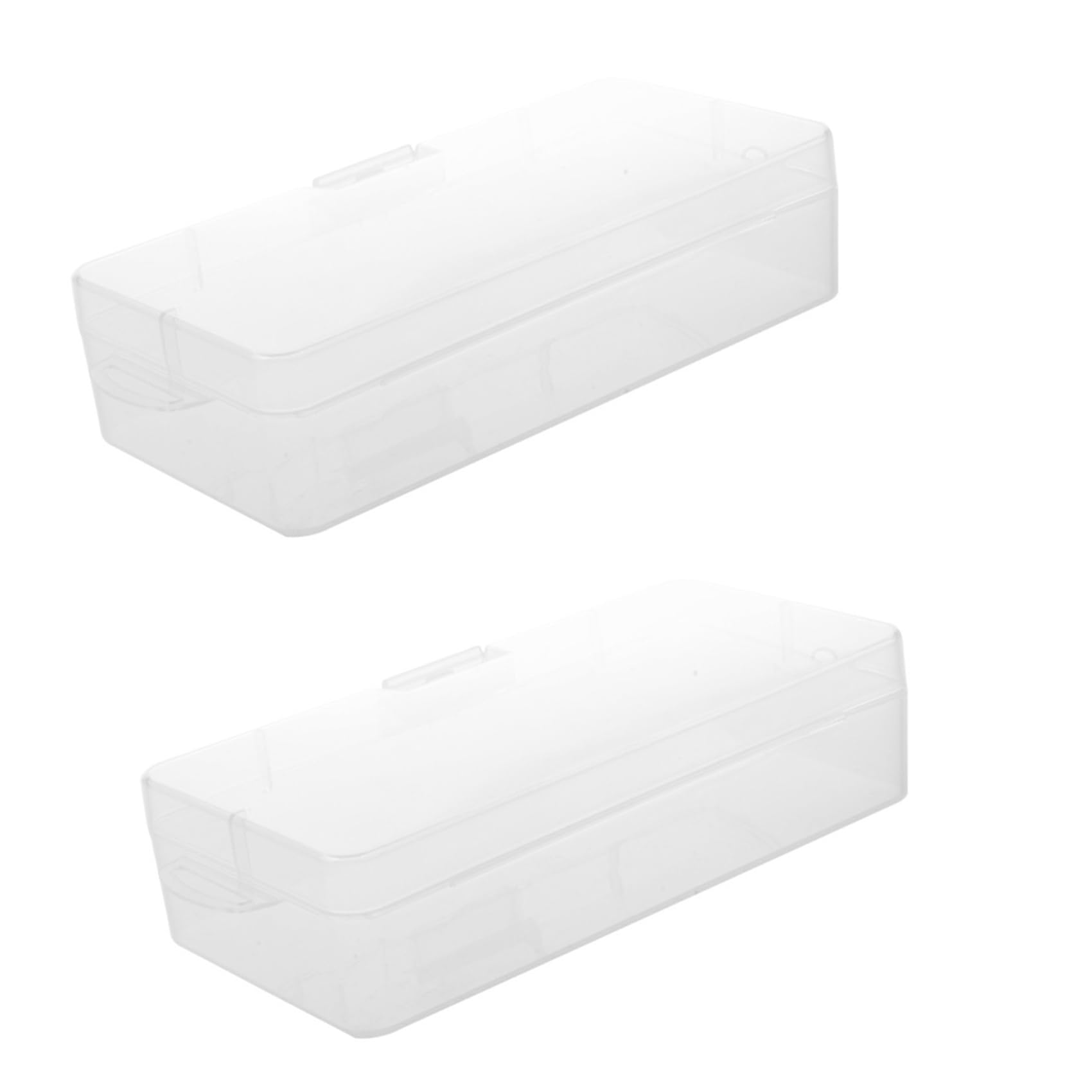 Hndhbfgrt 2X Clear Plastic Jewelry Rectangle Case Box Holder Container 18cm X 8.5cm X 4.5cm