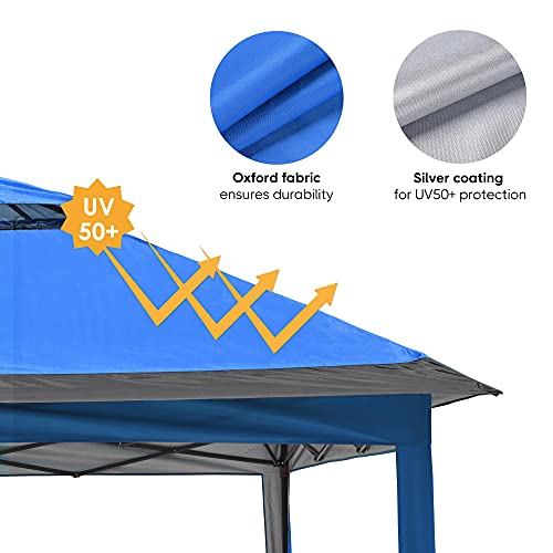 Yescom 11X11 Ft Blue+Black Pop-Up Gazebo Tent With Mesh Sidewall Uv50+ Canopy Patio Picnic Family Parties Outdoor #TOP4
